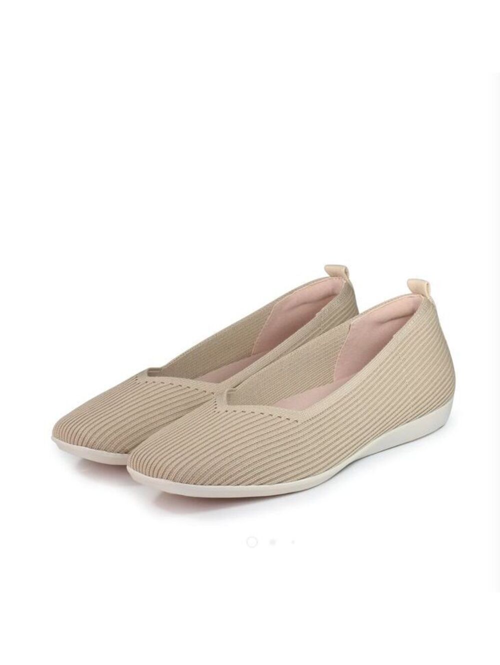 Bussola Vicenza Doeskin (Beige) Knit Ballet Flats Size 39 (US 8.5)